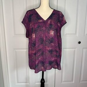 Plus size 1X DR2 Elegant Purple Women's Top